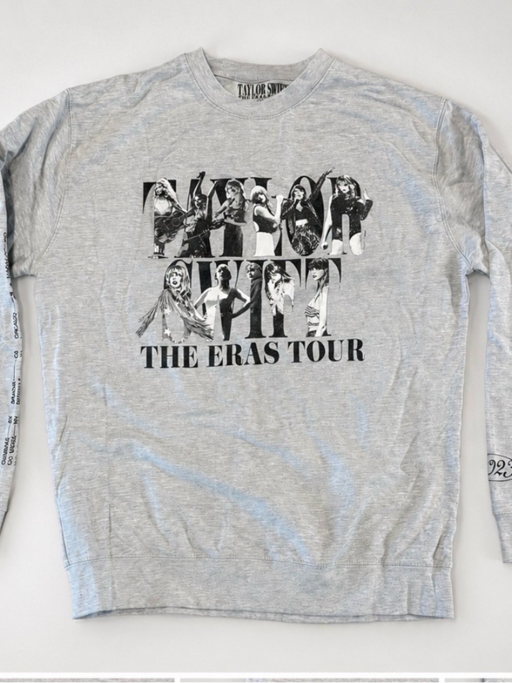 Taylor Swift Light Gray 'The Eras Tour' Crewneck Sweatshirt